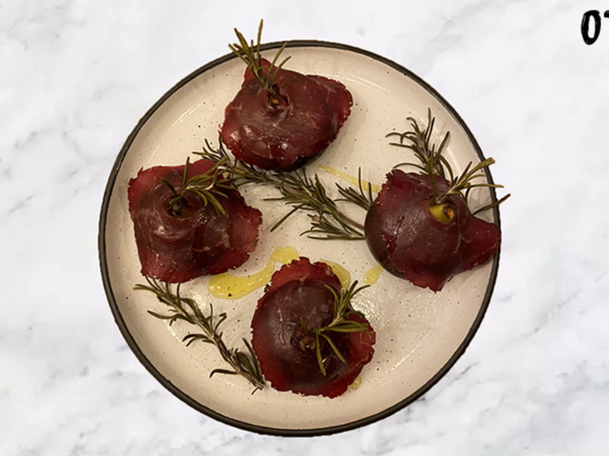 Recette de figues rôties à la viande des grisons
